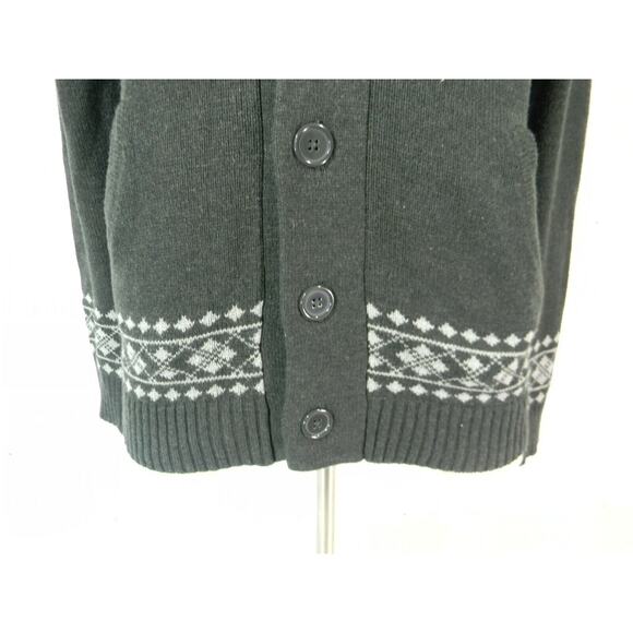 On The Byas cardigan Sweater men's small grey snowflake FairIsle - Picture 3 of 10